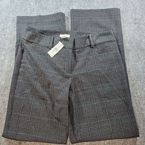 LOFT NWT Plaid Dress Pants Womens 6 Black Blue Work Office Career Trousers
